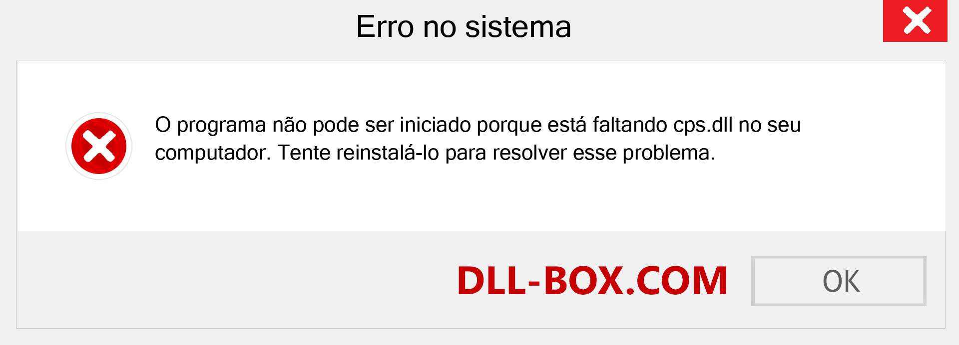 Arquivo cps.dll ausente ?. Download para Windows 7, 8, 10 - Correção de erro ausente cps dll no Windows, fotos, imagens